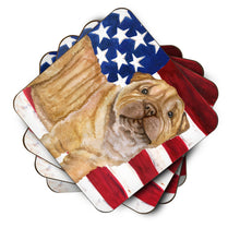 Load image into Gallery viewer, Shar Pei Puppy Patriotic Foam Coaster  BB9719FC