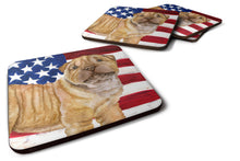 Load image into Gallery viewer, Shar Pei Puppy Patriotic Foam Coaster  BB9719FC