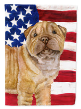 Load image into Gallery viewer, Shar Pei Puppy Patriotic Garden Flag - Outdoor Decorative Yard Flag BB9719GF