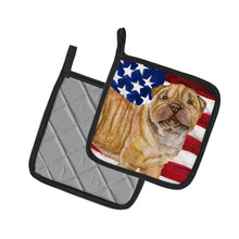 Load image into Gallery viewer, Shar Pei Puppy Patriotic Pot Holders - Set of 2 - Heat-Resistant Kitchen Essentials BB9719PTHD