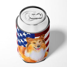 Load image into Gallery viewer, Sheltie Patriotic Can or Bottle Hugger BB9720CC