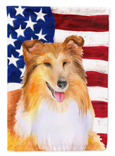 Load image into Gallery viewer, Sheltie Patriotic Flag Canvas House Size BB9720CHF