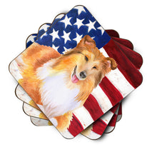 Load image into Gallery viewer, Sheltie Patriotic Foam Coaster  BB9720FC