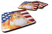Load image into Gallery viewer, Sheltie Patriotic Foam Coaster  BB9720FC