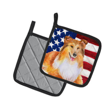 Load image into Gallery viewer, Sheltie Patriotic Pot Holders - Set of 2 - Heat-Resistant Kitchen Essentials BB9720PTHD