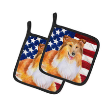 Load image into Gallery viewer, Sheltie Patriotic Pot Holders - Set of 2 - Heat-Resistant Kitchen Essentials BB9720PTHD