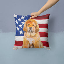 Load image into Gallery viewer, Tibetan Mastiff Patriotic Throw Pillow - 14x14 Decorative Pillow – Art for Your Home &amp; Patio BB9721PW1414