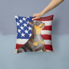 Load image into Gallery viewer, Miniature Pinscher #2 Patriotic Throw Pillow - 14x14 Decorative Pillow – Art for Your Home &amp; Patio BB9724PW1414