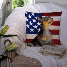 Load image into Gallery viewer, Miniature Pinscher #2 Patriotic Throw Pillow - 14x14 Decorative Pillow – Art for Your Home &amp; Patio BB9724PW1414
