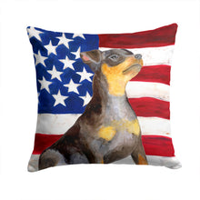 Load image into Gallery viewer, Miniature Pinscher #2 Patriotic Throw Pillow - 14x14 Decorative Pillow – Art for Your Home &amp; Patio BB9724PW1414