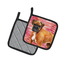 Load image into Gallery viewer, German Boxer Love Pot Holders - Set of 2 - Heat-Resistant Kitchen Essentials BB9727PTHD