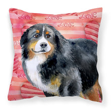 Load image into Gallery viewer, Bernese Mountain Dog Love Fabric Decorative Pillow BB9732PW1818
