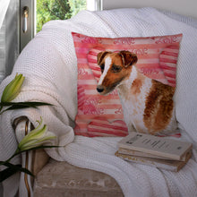 Load image into Gallery viewer, Smooth Fox Terrier Love Throw Pillow - 14x14 Decorative Pillow – Art for Your Home &amp; Patio BB9734PW1414