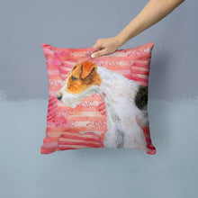 Load image into Gallery viewer, Fox Terrier Love Throw Pillow - 14x14 Decorative Pillow – Art for Your Home &amp; Patio BB9737PW1414