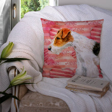 Load image into Gallery viewer, Fox Terrier Love Throw Pillow - 14x14 Decorative Pillow – Art for Your Home &amp; Patio BB9737PW1414
