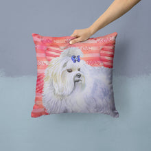 Load image into Gallery viewer, Maltese Love Throw Pillow - 14x14 Decorative Pillow – Art for Your Home &amp; Patio BB9738PW1414
