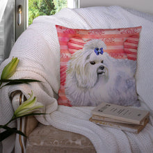 Load image into Gallery viewer, Maltese Love Throw Pillow - 14x14 Decorative Pillow – Art for Your Home &amp; Patio BB9738PW1414