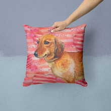 Load image into Gallery viewer, Dachshund Love Throw Pillow - 14x14 Decorative Pillow – Art for Your Home &amp; Patio BB9739PW1414