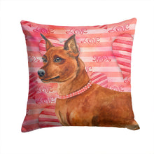 Load image into Gallery viewer, Miniature Pinscher Love Throw Pillow - 14x14 Decorative Pillow – Art for Your Home &amp; Patio BB9743PW1414