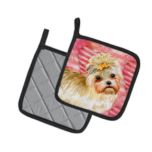 Load image into Gallery viewer, Morkie Love Pot Holders - Set of 2 - Heat-Resistant Kitchen Essentials BB9755PTHD