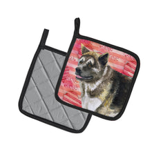 Load image into Gallery viewer, American Akita Love Pot Holders - Set of 2 - Heat-Resistant Kitchen Essentials BB9756PTHD
