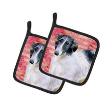 Load image into Gallery viewer, Borzoi Love Pot Holders - Set of 2 - Heat-Resistant Kitchen Essentials BB9759PTHD