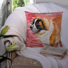 Load image into Gallery viewer, Saint Bernard Love Throw Pillow - 14x14 Decorative Pillow – Art for Your Home &amp; Patio BB9766PW1414