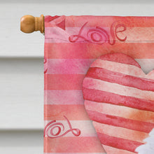 Load image into Gallery viewer, Medium White Poodle Love Flag Canvas House Size BB9770CHF