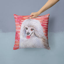 Load image into Gallery viewer, Medium White Poodle Love Throw Pillow - 14x14 Decorative Pillow – Art for Your Home &amp; Patio BB9770PW1414