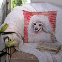 Load image into Gallery viewer, Medium White Poodle Love Throw Pillow - 14x14 Decorative Pillow – Art for Your Home &amp; Patio BB9770PW1414