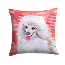 Load image into Gallery viewer, Medium White Poodle Love Throw Pillow - 14x14 Decorative Pillow – Art for Your Home &amp; Patio BB9770PW1414