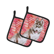 Load image into Gallery viewer, Siberian Husky Grey Love Pot Holders - Set of 2 - Heat-Resistant Kitchen Essentials BB9783PTHD