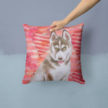 Load image into Gallery viewer, Siberian Husky Grey Love Throw Pillow - 14x14 Decorative Pillow – Art for Your Home &amp; Patio BB9783PW1414