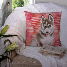 Load image into Gallery viewer, Siberian Husky Grey Love Throw Pillow - 14x14 Decorative Pillow – Art for Your Home &amp; Patio BB9783PW1414