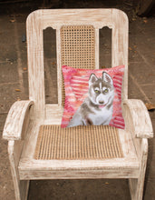 Load image into Gallery viewer, Siberian Husky Grey Love Fabric Decorative Pillow BB9783PW1818