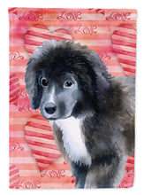 Load image into Gallery viewer, Newfoundland Puppy Love Garden Flag - Outdoor Decorative Yard Flag BB9786GF