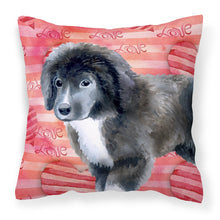 Load image into Gallery viewer, Newfoundland Puppy Love Fabric Decorative Pillow BB9786PW1818