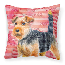 Load image into Gallery viewer, Welsh Terrier Love Fabric Decorative Pillow BB9787PW1818