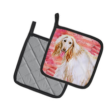 Load image into Gallery viewer, Afghan Hound Love Pot Holders - Set of 2 - Heat-Resistant Kitchen Essentials BB9789PTHD