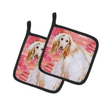 Load image into Gallery viewer, Afghan Hound Love Pot Holders - Set of 2 - Heat-Resistant Kitchen Essentials BB9789PTHD