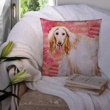 Load image into Gallery viewer, Afghan Hound Love Throw Pillow - 14x14 Decorative Pillow – Art for Your Home &amp; Patio BB9789PW1414
