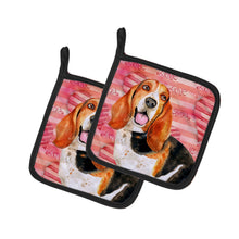 Load image into Gallery viewer, Basset Hound Love Pot Holders - Set of 2 - Heat-Resistant Kitchen Essentials BB9791PTHD