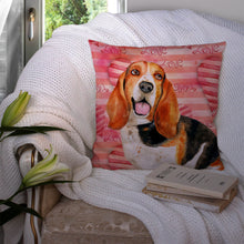 Load image into Gallery viewer, Basset Hound Love Throw Pillow - 14x14 Decorative Pillow – Art for Your Home &amp; Patio BB9791PW1414