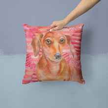 Load image into Gallery viewer, Red Dachshund Love Throw Pillow - 14x14 Decorative Pillow – Art for Your Home &amp; Patio BB9794PW1414