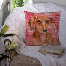 Load image into Gallery viewer, Red Dachshund Love Throw Pillow - 14x14 Decorative Pillow – Art for Your Home &amp; Patio BB9794PW1414