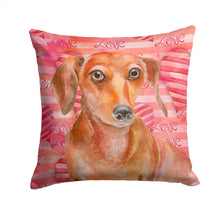 Load image into Gallery viewer, Red Dachshund Love Throw Pillow - 14x14 Decorative Pillow – Art for Your Home &amp; Patio BB9794PW1414