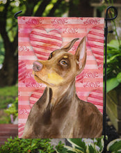 Load image into Gallery viewer, Doberman Pinscher Love Garden Flag - Outdoor Decorative Yard Flag BB9796GF