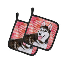 Load image into Gallery viewer, Siberian Husky #2 Love Pot Holders - Set of 2 - Heat-Resistant Kitchen Essentials BB9799PTHD
