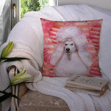 Load image into Gallery viewer, White Standard Poodle Love Throw Pillow - 14x14 Decorative Pillow – Art for Your Home &amp; Patio BB9804PW1414
