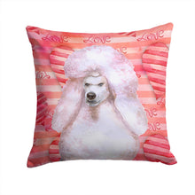 Load image into Gallery viewer, White Standard Poodle Love Throw Pillow - 14x14 Decorative Pillow – Art for Your Home &amp; Patio BB9804PW1414